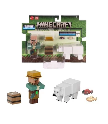 Minecraft Fisherman and Polar Bear Action Figure 3.25" Scale Collectible Set - Image 1 of 4