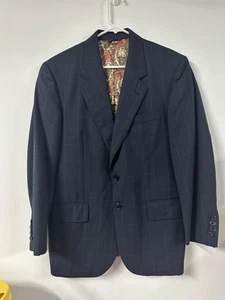 Custom Loro Piana Mens Navy Blue 100% Merino Wool Travel Light Blazer Size 40S - Imagen 1 de 9