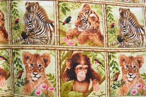 1 .125 yards baby jungle animals fabric 42" wide - Picture 1 of 2