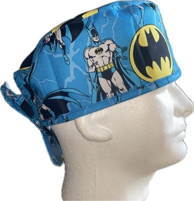 DC Comics Batman Blue Standing Scrub Hat Chemo Cap - Image 1 of 4
