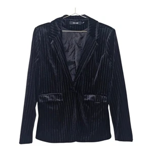Chaqueta Blazer Mujer DO + BE Terciopelo Rayas Talla L Botón Único Con Bolsillos  - Imagen 1 de 10