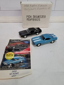 1969 PONTIAC FIREBIRD TRANS AM 1967 CHEVY CAMARO Z-28 MODELLAUTO 1/43. Offene Box. - Bild 1 von 9