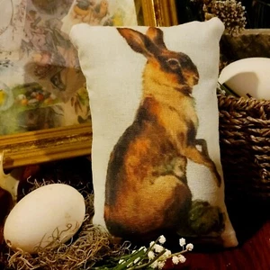 Primitive Bauernhaus Ostern Frühling Hase Kaninchen Steckkissen Klammer/Türhänger - Bild 1 von 1