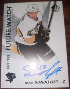 2016-17 SP Authentic Future Watch Oskar Sundqvist Rookie Auto /999 - Bild 1 von 2