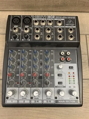 Behringer Xenyx 802 Mixing Console, 8 Channel - Black - Missing Power Supply! - Image 1 of 4