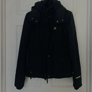 Abercrombie & Fitch Jacket Womens Large All Weather Warrior Full Zip Black Green - Picture 1 of 8