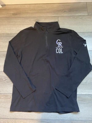 🔥 Camisa de manga larga mediana con cremallera en cuarto de armadura de los Rockies de Colorado Foto 1 de 4