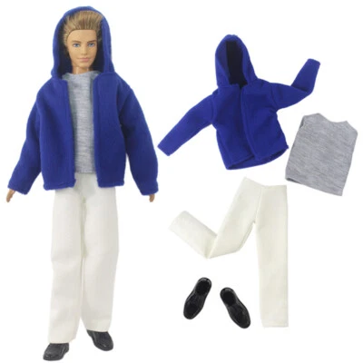 Ropa de muñeca de moda azul para trajes de muñeca de niño de 12" sudaderas con capucha accesorios de muñecas de 1/6 Foto 1 de 3