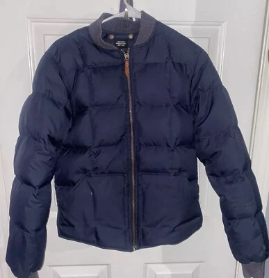 Jack Spade Men's XS Ex Small Shell Puffer Winter Jacket Navy Green Full Zip RARE - Image 1 of 4