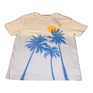 Cat & Jack Light Blue Palm Tree’s & The Sun Theme Size XS (4/5) Short Sleeve - Picture 1 of 3
