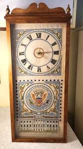 Vintage Eagle Patriotic Needlework Folk Art Clock Cross Stitch White House p5 - Picture 1 of 6