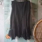 Y2K Plus Size Black Lace Witchy Boho Steampunk Whimsigoth Hanky Hem Maxi Skirt