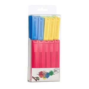 20 x Food Bag Storage Clips Air Tight Close Fridge Sealing Multicolour 10cm-6cm - Picture 1 of 2