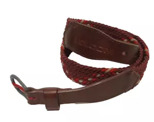 Volcom Brown Leather Braided Burgundy and Red Cord Men's Belt sz 34 - Picture 1 of 9