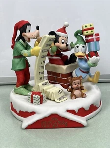Disney Christmas 1990 "CHECKING IT TWICE" Porcelain Figurine Figure Vintage - Picture 1 of 11
