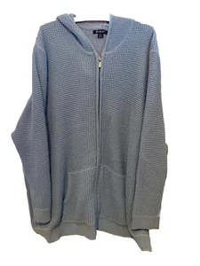 Cárdigan largo con capucha Roman’s para mujer talla 3XL suéter con cremallera azul bebé - Imagen 1 de 4
