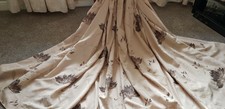 Dunelm beige pencil pleat lined curtains with emboidery 66x53
