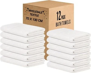 Luxury White Bath Towels 100% Egyptian Cotton Super Soft Hand Bath Towels 600GSM - Picture 1 of 10