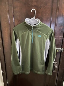 The North Face 1/4 Zip Pullover Herren XL grün/grau Stehkragen leicht - Bild 1 von 10