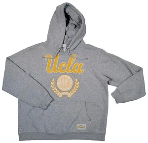 UCLA Bruins Womens Medium Gray Hoodie Yellow Spell Out Logo Long Sleeve - Picture 1 of 6