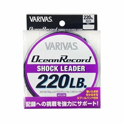 VARIVAS Ocean Record Shock Leader Nylon Line 50m #60 220lb NEW from Japan Foto 1 de 4