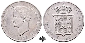 REGNO DUE SICILIE Piastra 1859 Napoli ARGENTO Francesco II di Borbone - Foto 1 di 4