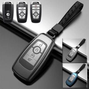 Aluminum Alloy Car Key Fob Case Cover For Ford Mustang Kuga Bronco Sport F-150 - Picture 1 of 13