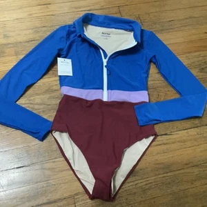 NUEVO Traje de baño Mott 50 ChasetheSun UPF 50+ talla una pieza LS - Imagen 1 de 5