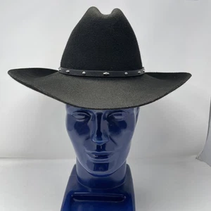 Stallion By Stetson XX Premium Wool Cowboy Hat Black Size 7 VTG Western Rodeo - Picture 1 of 15