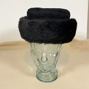 Betmar Nueva York Imitación Piel Estilo Cosaco Ruso Cloche Sombrero Negro Pastillero - Imagen 1 de 7