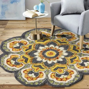 LR Home 6ft Round Indoor Wool Area Rug for Home Decor | Rugs for Living Room,... - Picture 1 of 4