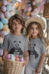 Personalized Short Sleeve Kids T-Shirt Printed In France Gray - Picture 1 of 7