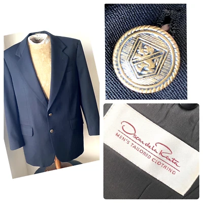 Chaqueta Blazer Oscar De La Renta Negra 42R Botones Dorados Foto 1 de 4