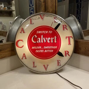 Calvert 15” Pam Advertising Clock Milder Smoother Tastes Better Vintage Light Up - Picture 1 of 12