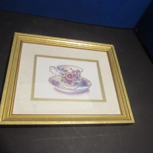 Taza de té vintage acuarela Erin Dertner Painting - Imagen 1 de 5