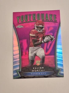 Xavier Worthy 2024 Topps Chrome Pink Refractor Youthquake #Y-18 (RC) KC Chiefs - Picture 1 of 3