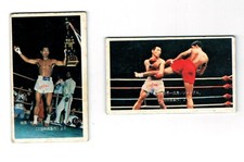 2 Card Lot Toshio Fujiwara 藤原敏男 1978 JAPANESE Mix Martial Arts Muay Thai Menko