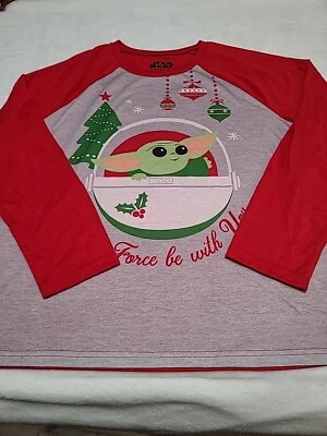 Camiseta para dormir manga larga Randy de Star Wars/YODA "Merry Force be with You" para hombre; XL  Foto 1 de 4