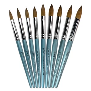 USA 100% Pure Kolinsky Acrylic Crimped Nail Brush Size 6 8 10 12 14 16 18 20 22 - Picture 1 of 46