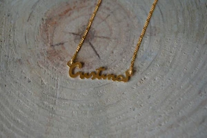 COLLANA DONNA CON NOME PERSONALIZZABILE, argento 925 e placcata in oro.  - Foto 1 di 1