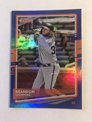 Brandon Crawford 2020 Panini Donruss Holo Blue #189 SF Giants - Image 1 of 2