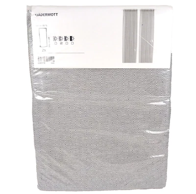 Cortinas Ikea FJADERMOTT, 1 par, blanco/gris 57"x98", patrón geométrico, NUEVO Foto 1 de 4