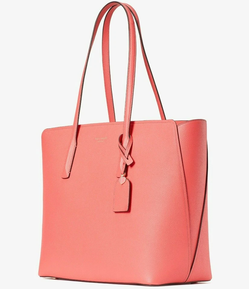 Kate Spade Margaux Pink Leather Large Tote PXRUA226 Peach Melba FS