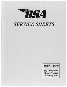 BSA Workshop Manual 1962 (A group) A7 With rigid, plunger & swing arm frame. - Bild 1 von 12
