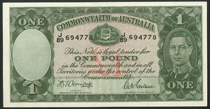 Australia: Commonwealth issue, £1, (1942), J/89 694778, GEF - Picture 1 of 2