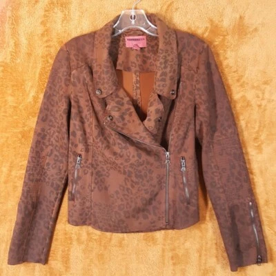 MARRAKECH Jacket Womens Small Brown Leopard Moto Cheetah ANTHROPOLOGIE - Image 1 of 4