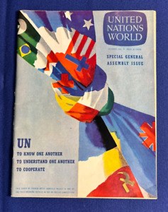 Magazine mondial des Nations Unies octobre 1947 Albert Einstein perle buck