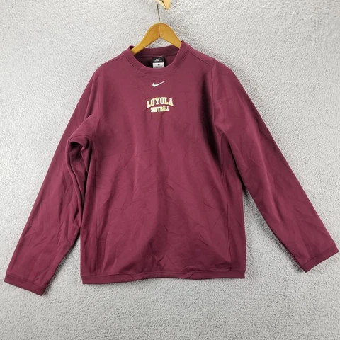 Nike Loyola University Chicago Softball Crewneck Sweatshirt Small Center Swoosh Cover