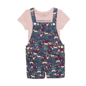 365 Kids Garanimals Girls Size 10 Shortall Pink Unicorn Set 2-Piece shorts shirt - Picture 1 of 9