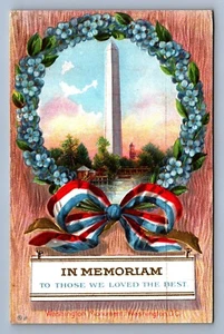 Postcard Patriotic Memoriam To Those We Loved The Best Washington Monument DC - Picture 1 of 2